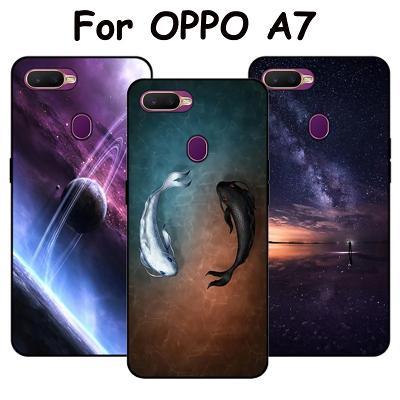 For OPPO A7 Case A7 2018 Cases Silicone Back Cover For