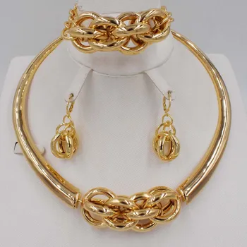 

Jewelry Set For Women Hollow Out Ball Design Rose Gold & Gold Color Necklace Dangle Earrings Party Jewelry