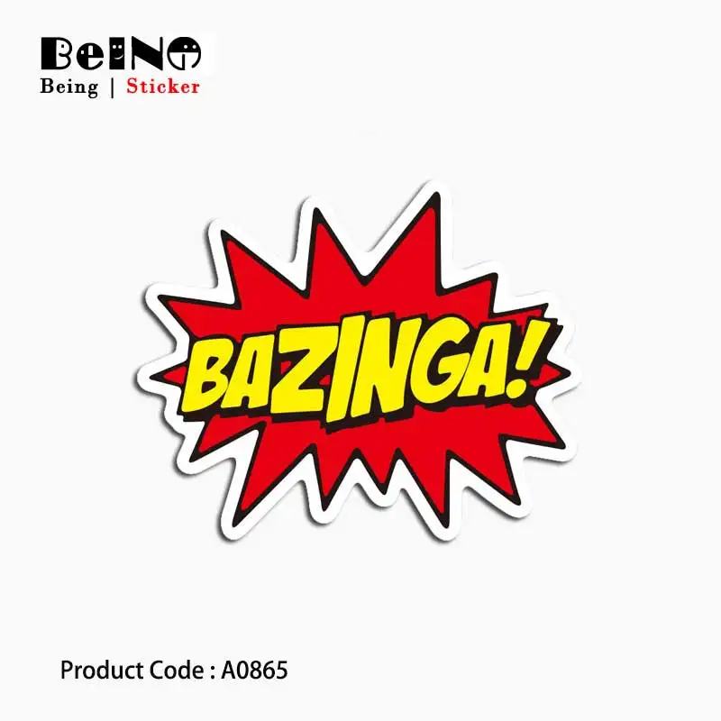 

Bazinga Gotcha The Big Bang Theory Sticker Word Waterproof Suitcase Laptop Guitar Luggage Skateboard Toy Lovely A0865 Stickers