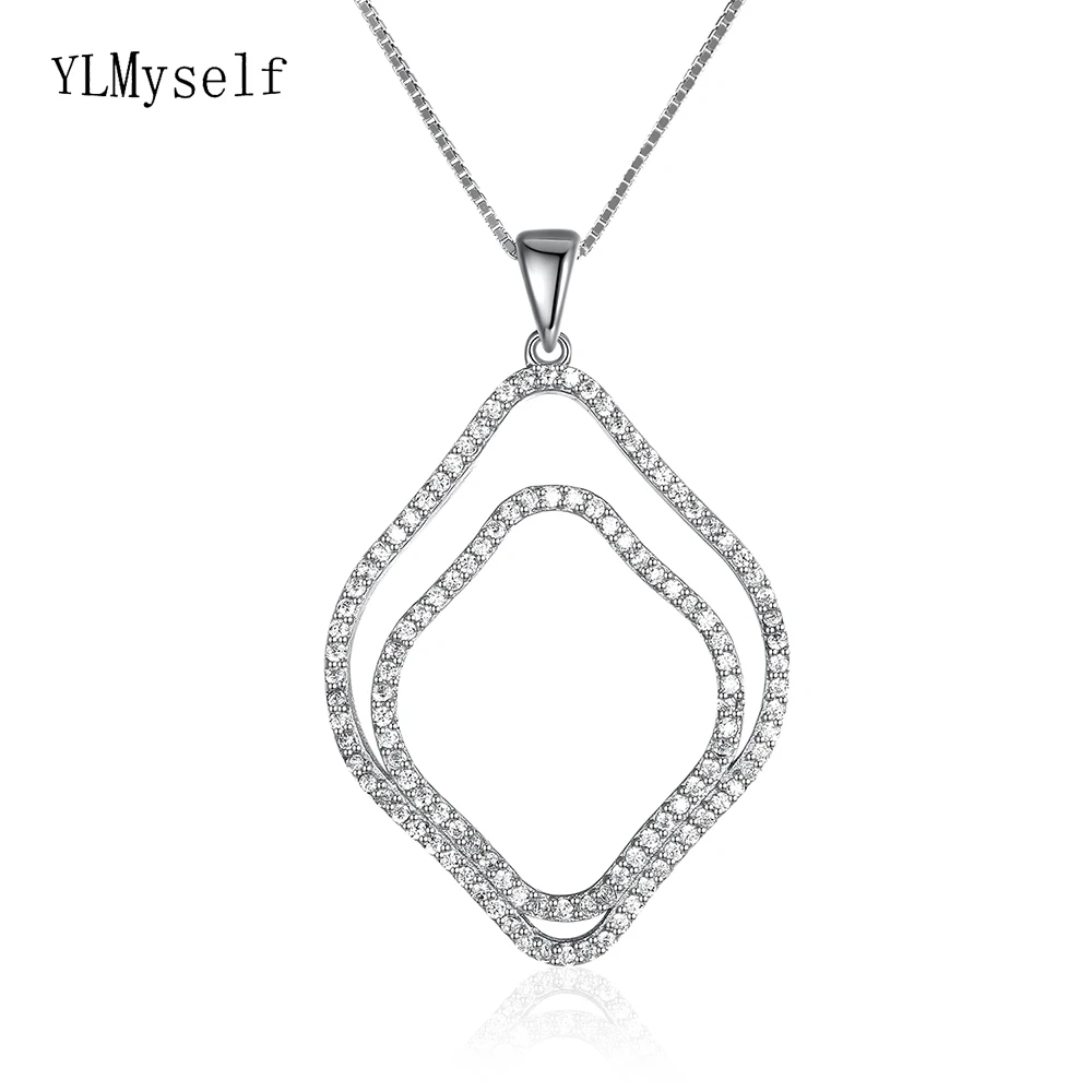 Big 925 sterling silver pendants necklace beautiful statement jewelry