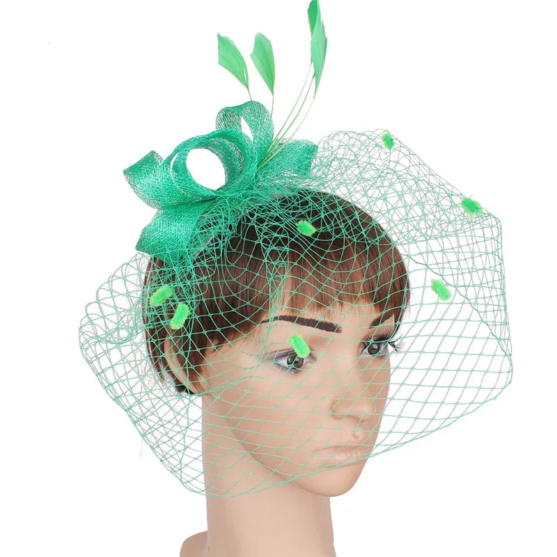 JaneVini Винтаж золотые свадебные Шапки и Fascinators женские свадебные вечерние шляпа Перья для волос Pin чистая клетка покрывал Afrikaanse Hoed