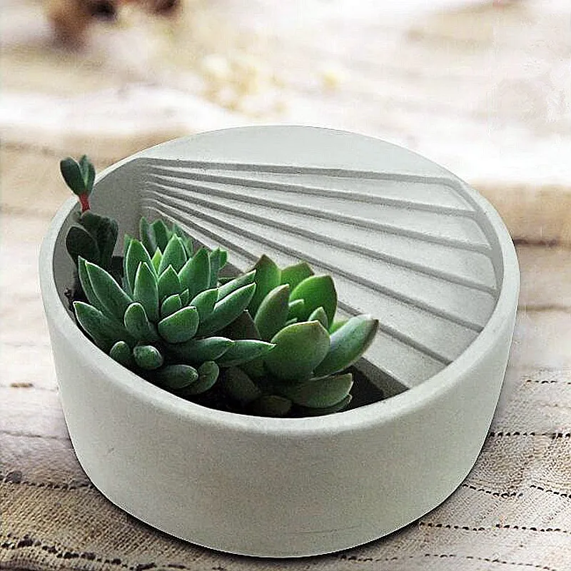 Günstig DIY Runde leiter Blumentopf Form Gips Harz Handwerk Zement Gips Beton Silicona Form Handgemachte Keramik Kunst Wohnkultur