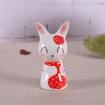 

5pcs ceramic white rabbit girls home decor crafts room decoration ceramic dolls ornament porcelain animal figurines decorations
