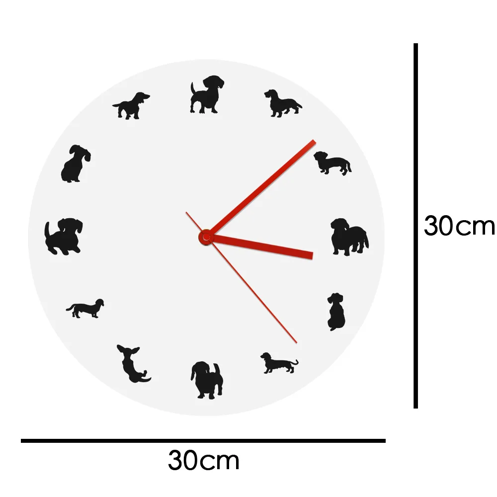 Такса настенные часы Wiener Dog Doxie различные позы таксы современные настенные часы Колбаса Собака минималистичный домашний декор настенное искусство