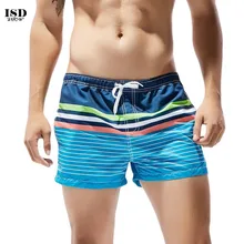 KLV Мужские дышащие плавки Брюки купальная одежда шорты тонкая полосатая печать banador piscina hombre# a25