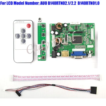 

HDMI VGA 2AV Audio Controller Board + 40 Pins Lvds Cable + Remote Kit for B140RTN02.1 B140RTN01.0 1600x900 2ch 6 bit LCD Display