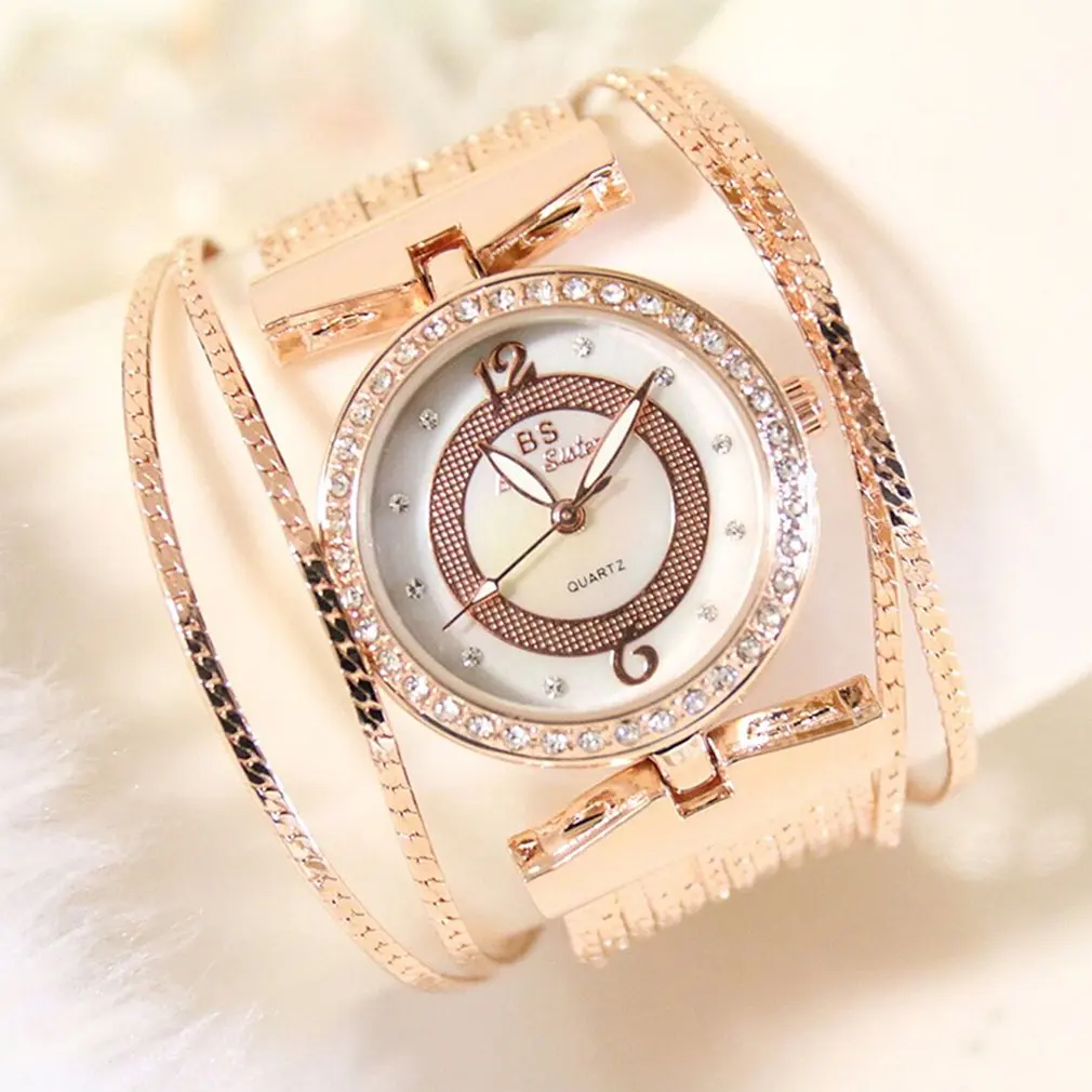 

New Luxury Women Watch Bling Bling Fashion Jewelry Casual Ladies Alloy Band Round Dial Rhinestone Ladies Quartz Watches