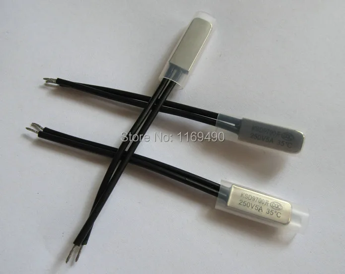 

10pcs / pack , KSD9700 NO ( Normally open ) 35 degree 35 C Thermostat Temperature Thermal Protector Switch Bimetal Disc 250V 5A