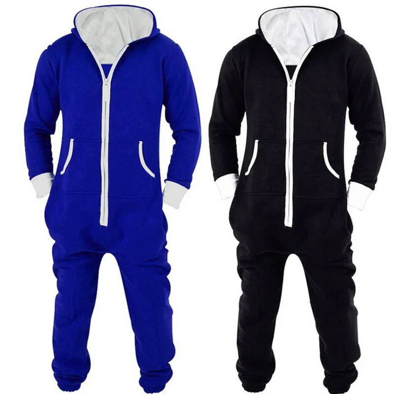 

Adult Onesie For Men Costume Winter Sleepwear Cosplay Animal Pajamas Set Black Blue Pyjamas One Piece