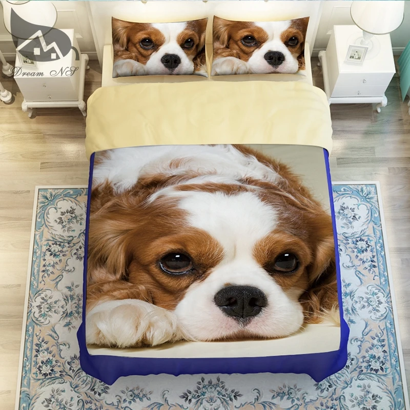 3D Winter Sanding Bedding Set Huskies / Beagles Pet Dog Cat Printed