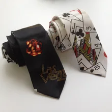 Мужской модный галстук с рисунком игральных карт, покерный узор, галстуки-бабочки