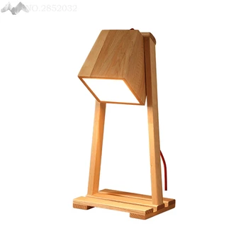 

Traditional wooden table lamp Search light reading study light holder bedside lamp home Bedroom Living Room decoration luminaria