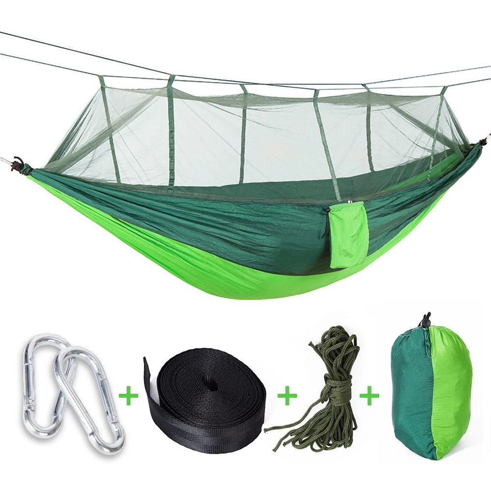 

Outdoor hammock Ultralight Parachute 2 Person Camping Hunting Mosquito Net Parachute Hammock Garden Hammock Hanging Sleeping Bed