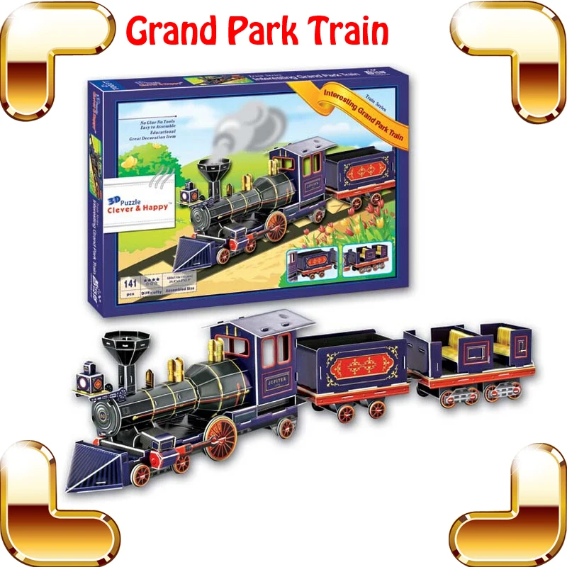 

New Year Gift Grand Pack Train 3D Puzzle Funny Train Model Paper DIY Toy Decoration Learning Toys Education Fun Family Work