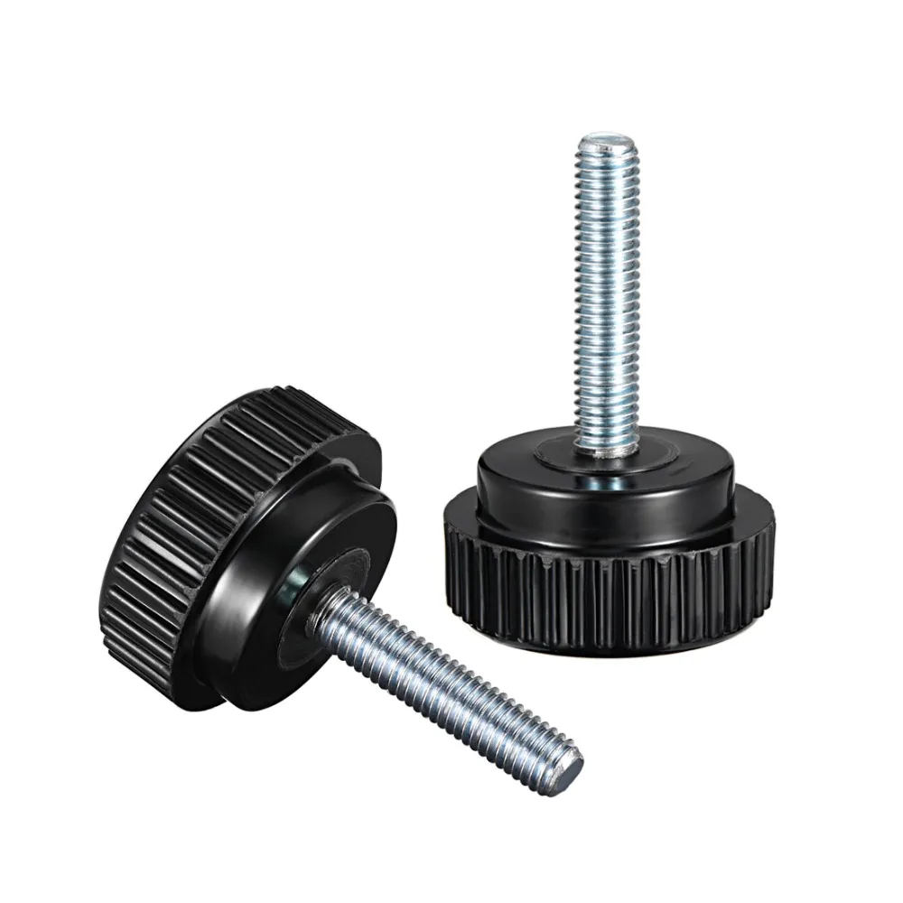 Uxcell 7 шт Высокое качество M8x40mm черные прямые, округлые голову замок ручка Зажимная винт ручка болт в ассортименте ручка для большого пальца