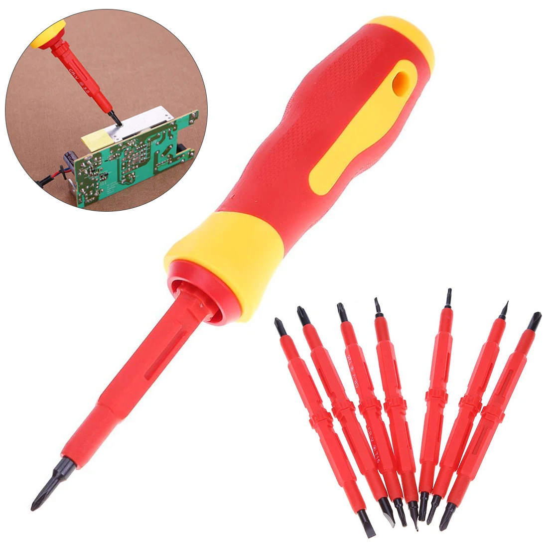 

Gadget Tool Electrician Insulation Multi-purpose Repair Tool Chrome Vanadium Steel Screwdriver Set Multi Screw Head Type
