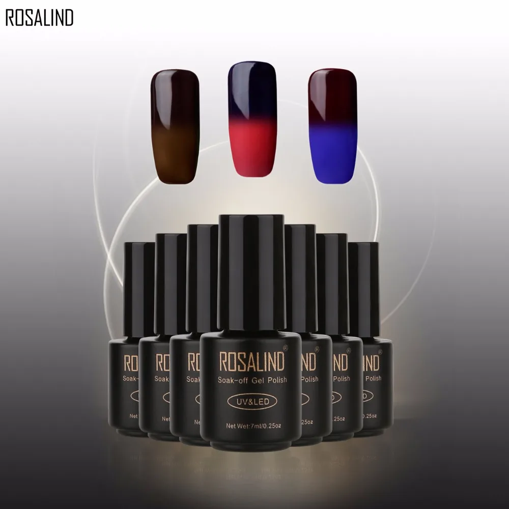 

ROSALIND P+Black Bottle 7ml Temperature Changing Nail Gel Polish Soak off Nail Art Gel Varnish Nail Polish Nail Gel Lacquer