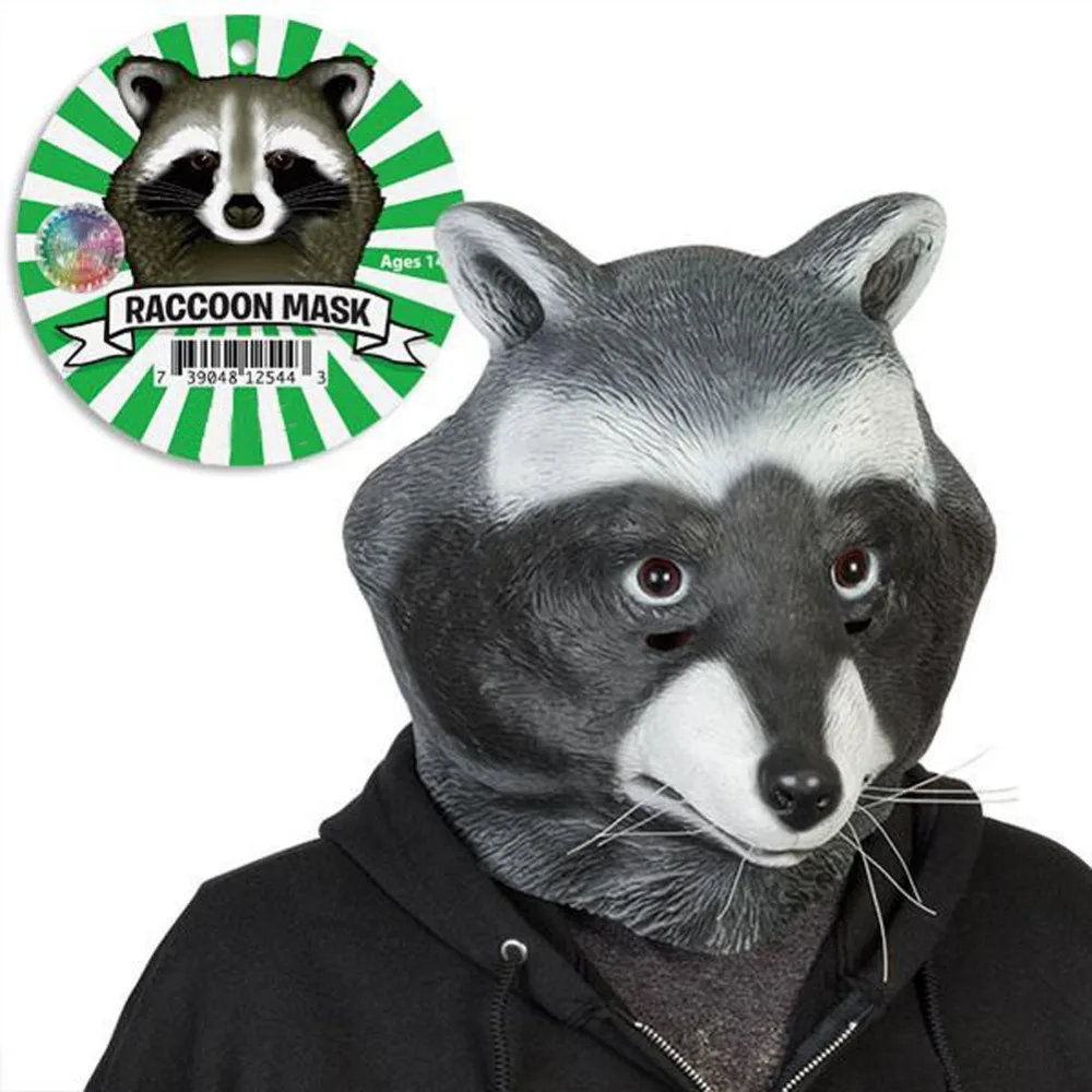 

Halloween Animal Latex Masks Racoon Wolf Leopard Cat Face Mask Adult Halloween Cosplay Props