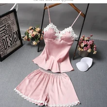 Пикантные Для женщин леди пижамы Ночная рубашка пижамы набор летней цветок