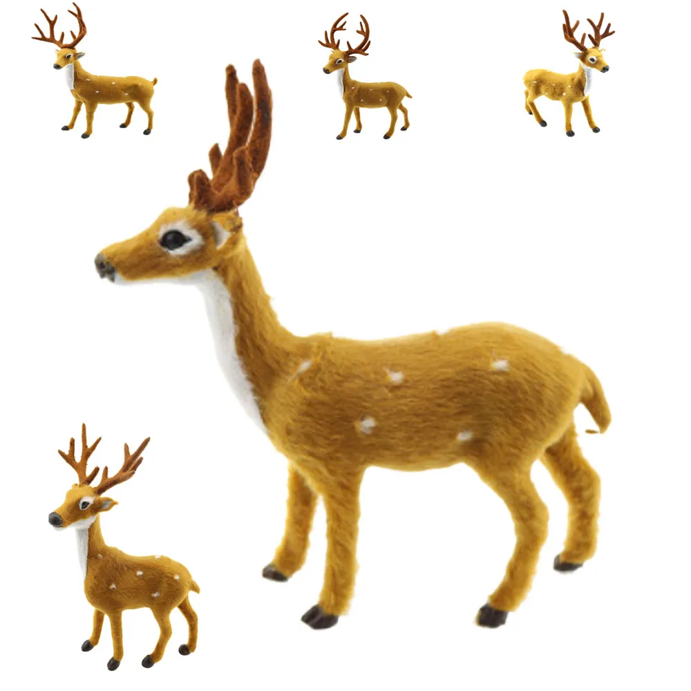 FS5 Creative Christmas Deer Scene Arrangement Props Elk Plush Simulation sep11 | Дом и сад