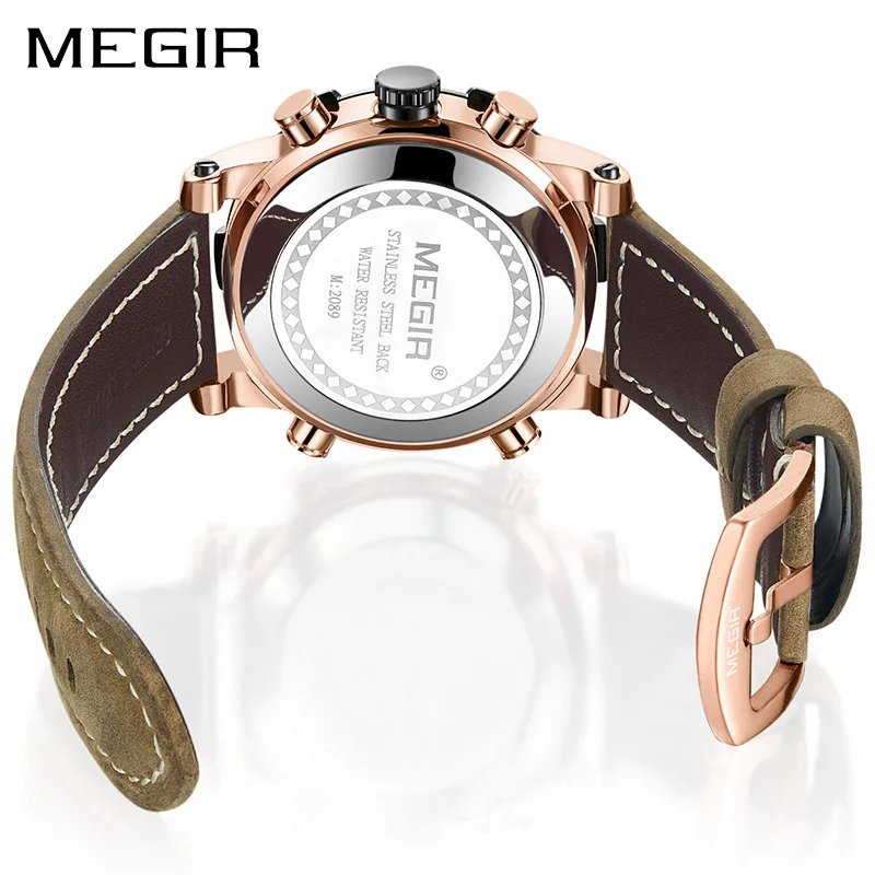 MEGIR Dual Display Men Military Sport Watches Men's Digital Analog Quartz Wrist Watch Clock Hour Re