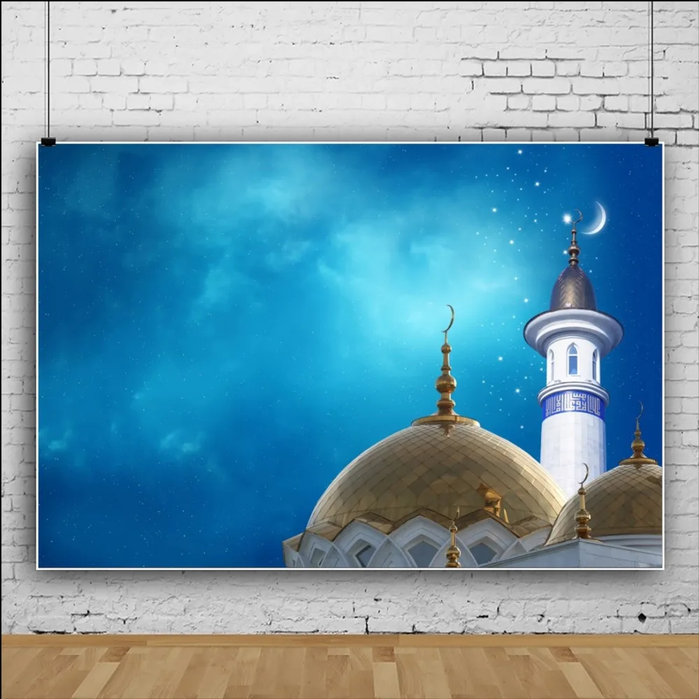 Laeacco фото Фоны церкви EID мусульманский Рамадан Карим Moon Star партия портрет