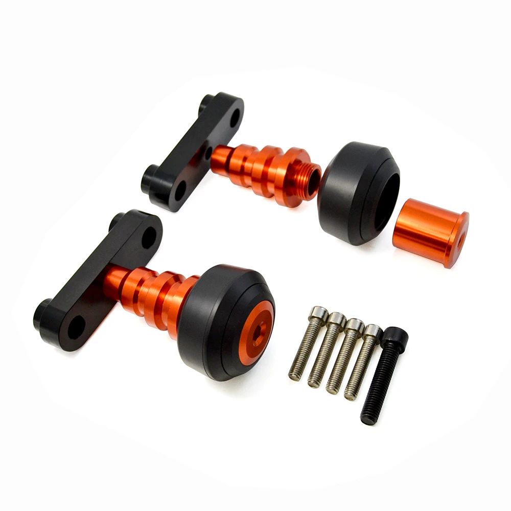 

BJMOTO 2017 New Motorcycle Aluminum Orange Motorbike Left and Right Frame Slider Anti Crash Protector For KTM DUKE 125/200/390