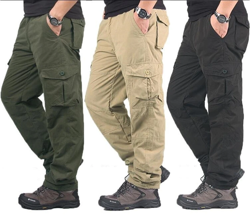 Зимние флисовые брюки карго мужские уличные толстые теплые мужские s брюки двухслойные с карманами военные тактические рабочие брюки для бега