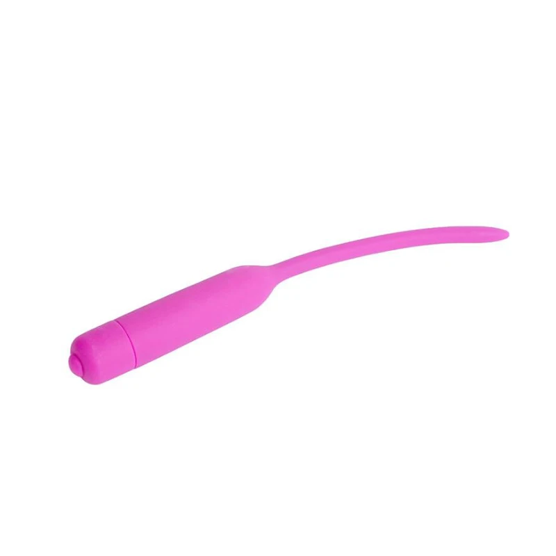 Vibrador uretral vibrador de pene vibratorio de 10 Frecuencia de silicona uretral sonido de caballo catéter dilatador sexual de juguete