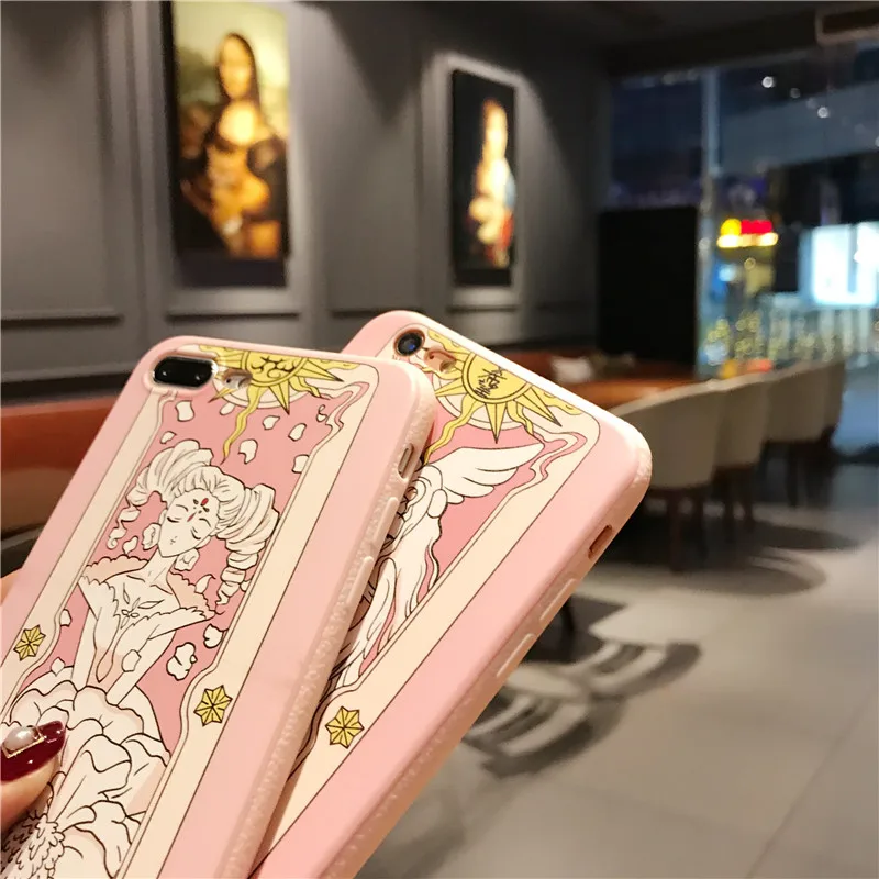 Для iPhone 8 8 plus Чехол+ пленка из закаленного стекла, Япония супер милый Captor SAKURA чехол для iPhone 6 S 6splus 7 7plus Fudas