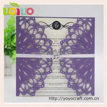 Лазерная резка Кружева Свадебное приглашение бумаги Пользовательские Дешевые Индийский folkart свадебные открытки