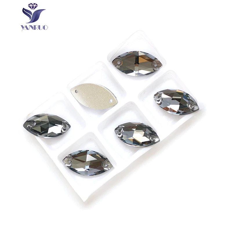 YANRUO 3223 Navette Horse Eyes Shape Sew On Crystal Glass flat back Rhinestones AAAAA Quality Stones For Clothes 