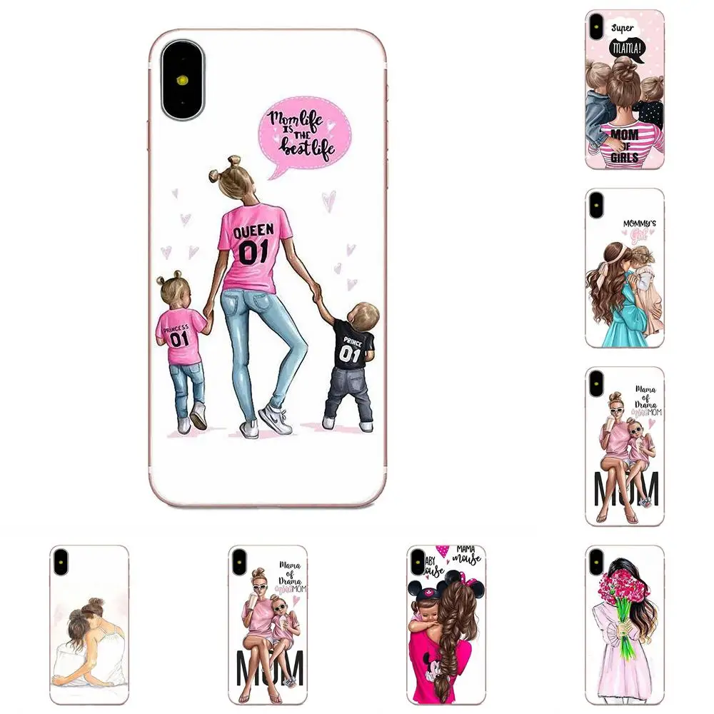 

For Huawei P7 Honor 4C 5A 5C 5X 6 6C 6A 6X 7 7X 8 9 V8 V10 Y3II Y5II Y6II G8 Play Lite TPU Hotsales Baby Mom Girl Hot Fashion