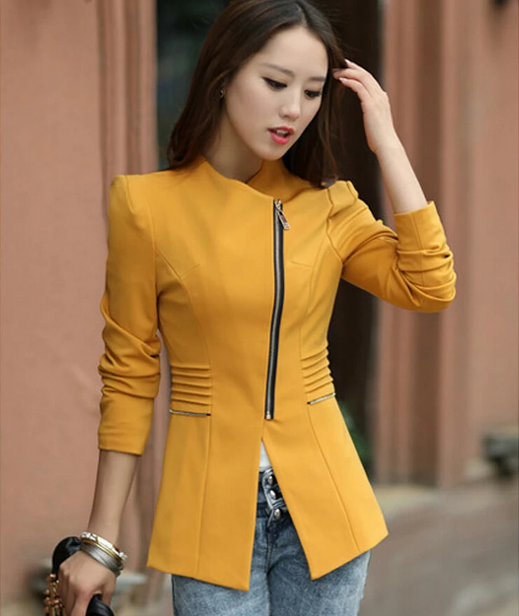 zip up blazer womens