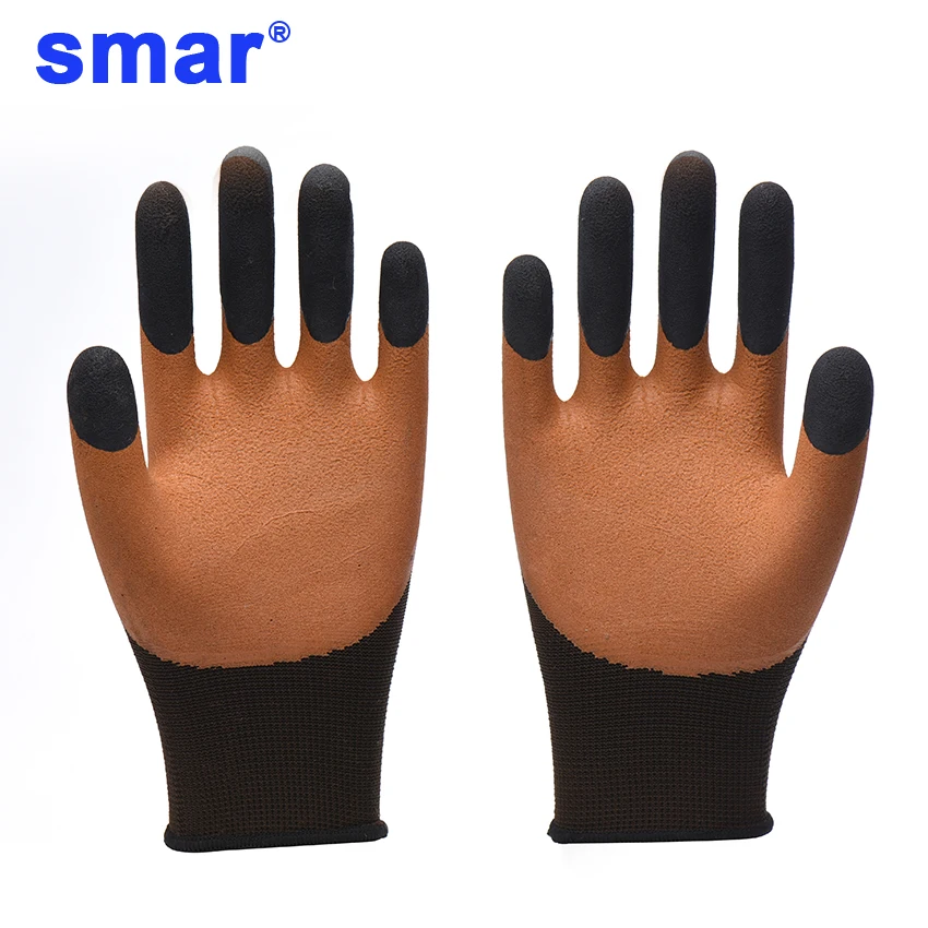 

Smar HOT SALE Latex Microfine Foam Gloves Muti-color Safety Gloves Working Gloves Men Muti-Function Brown Gloves 12 Pairs