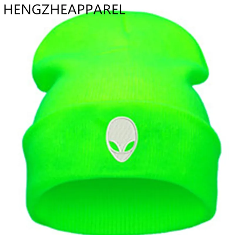 spring autumn new crochet Alien embroidery knitwear adult beaniess solid color girls boys wear hats men women caps accessories