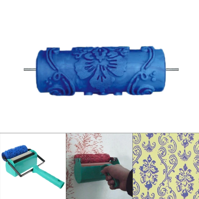 

5" Embossed Paint Roller Sleeve Wall Texture Stencil Brush Pattern Decor 025Y