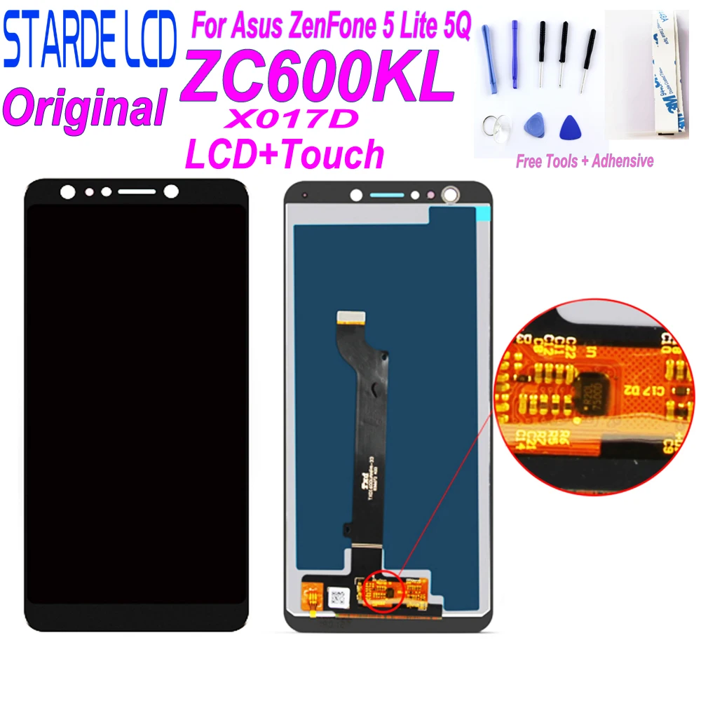 

Original For Asus ZenFone 5 Lite 5Q ZC600KL X017D LCD Display Screen Touch Panel Digitizer Assembly with Free Tools