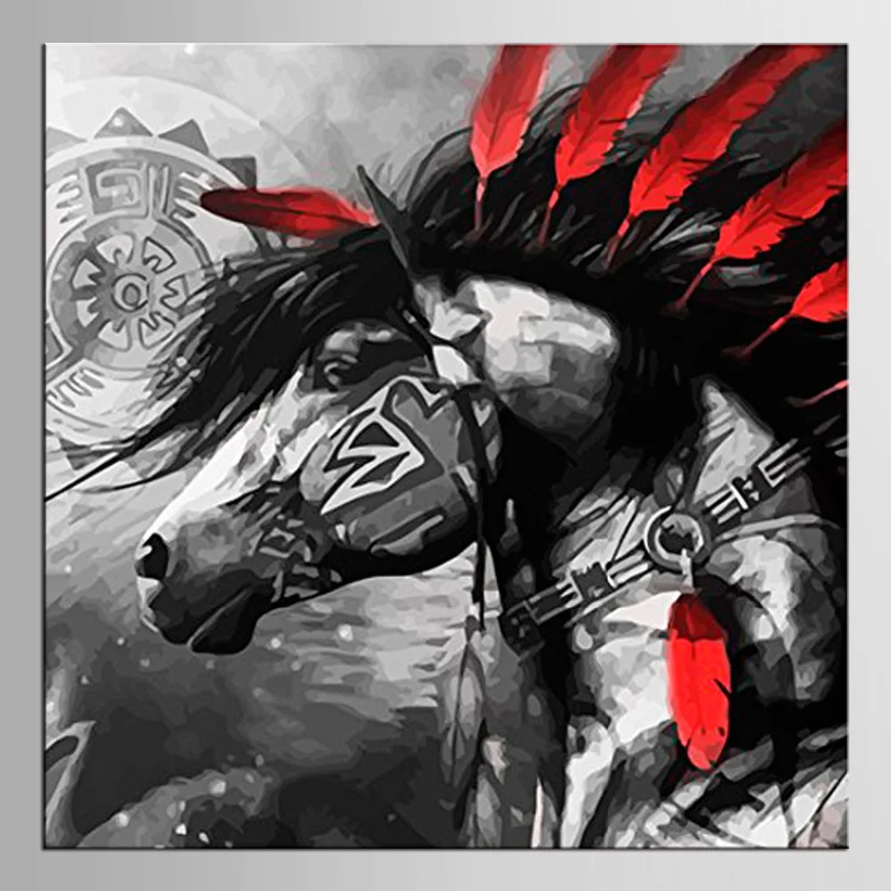 1 panel HD Canvas Prints Home Decor Wall Art Painting black Running Horse Modern | Дом и сад