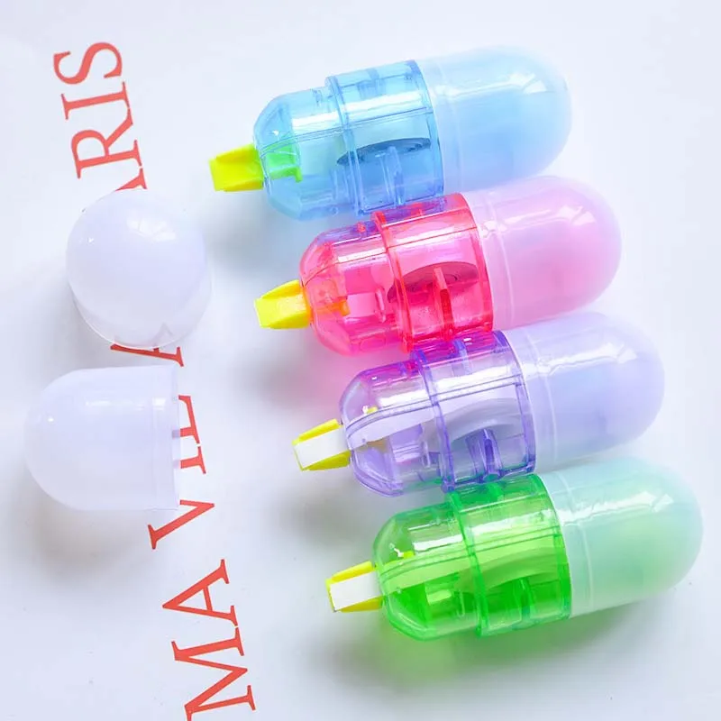 

1 Pcs Novel Simple Mini Medicine Pill Shape Transparent Correction Tapes Kawaii Stationery Correcting Tapes Student Gifts