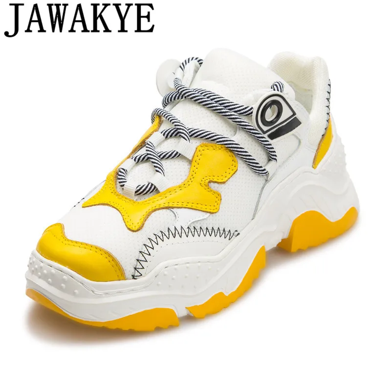 

Autumn daddy casual shoes Woman air mesh Trainers creeper sneakers thick bottom platform 2018 low top patchwork tenis feminino