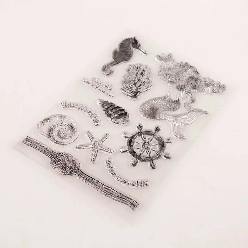 Морской океан Русалка раковины прозрачный чистый силикон штамп для печати DIY Скрапбукинг фото украшение для альбома прозрачные силиконовые штампы