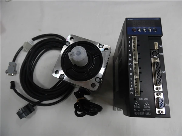 Однофазный 220V 750W 0 75 kw 3.5N. m 2000rpm 80mm AC Серводвигатель комплект привода 2500ppr с кабелем