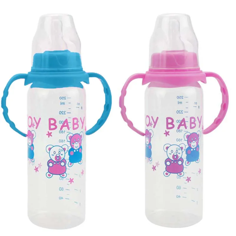 

Newborn Baby Feeding Bottle Pink Blue Baby Feeding Water Standard Caliber PP Bottle