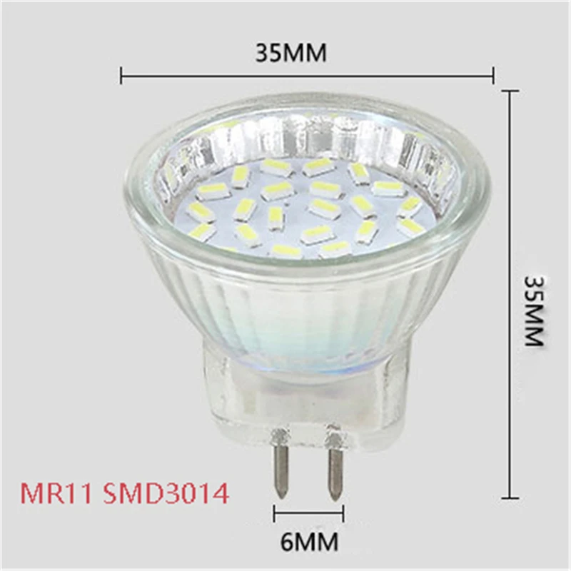 Светодиодная лампа MR11 SMD3014 3 Вт 5 220 В 18 светодиодов 27 лампочка с мини-стеклянным