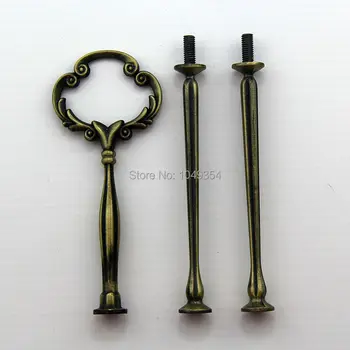 

Hot on the new collection bronze flower style 3-tier cake stand handles / cake stand fittings/kitchen fittings home decor