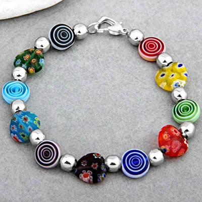 Multicolor Millefiori Lampwork Glass Bracelet Fashion AD