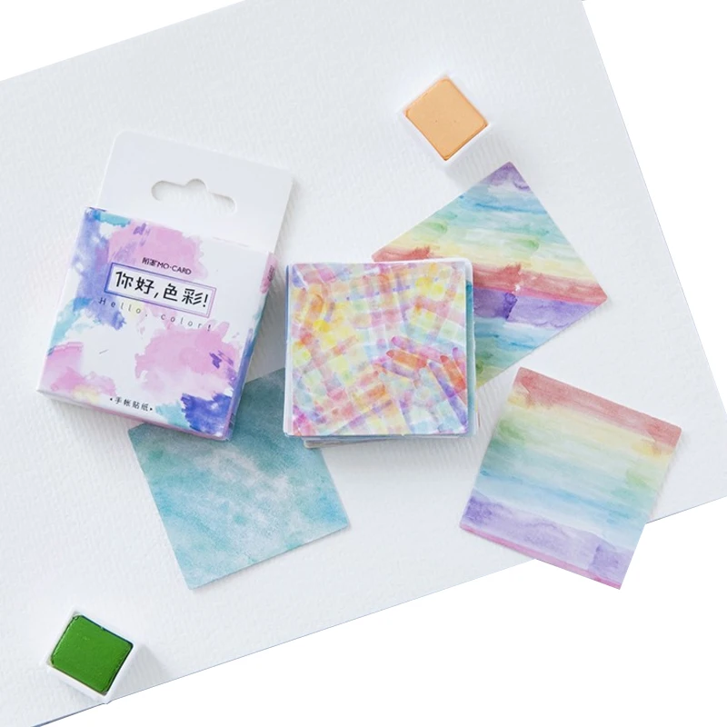 45Pcs//Box Hello Color Paper Lable Sticker Diy Scrapbooking Diary Album/_Stickers//