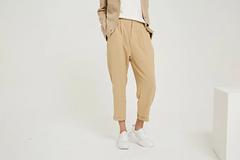 Wixra 2019 Новые однотонные повседневные женские эластичные брюки с высокой посадкой талия прямые длинные брюки весна осень Дамская подошва
