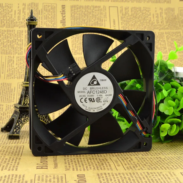 

New original 12025 double ball 12CM industrial fan 48V 0.48A AFC1248D